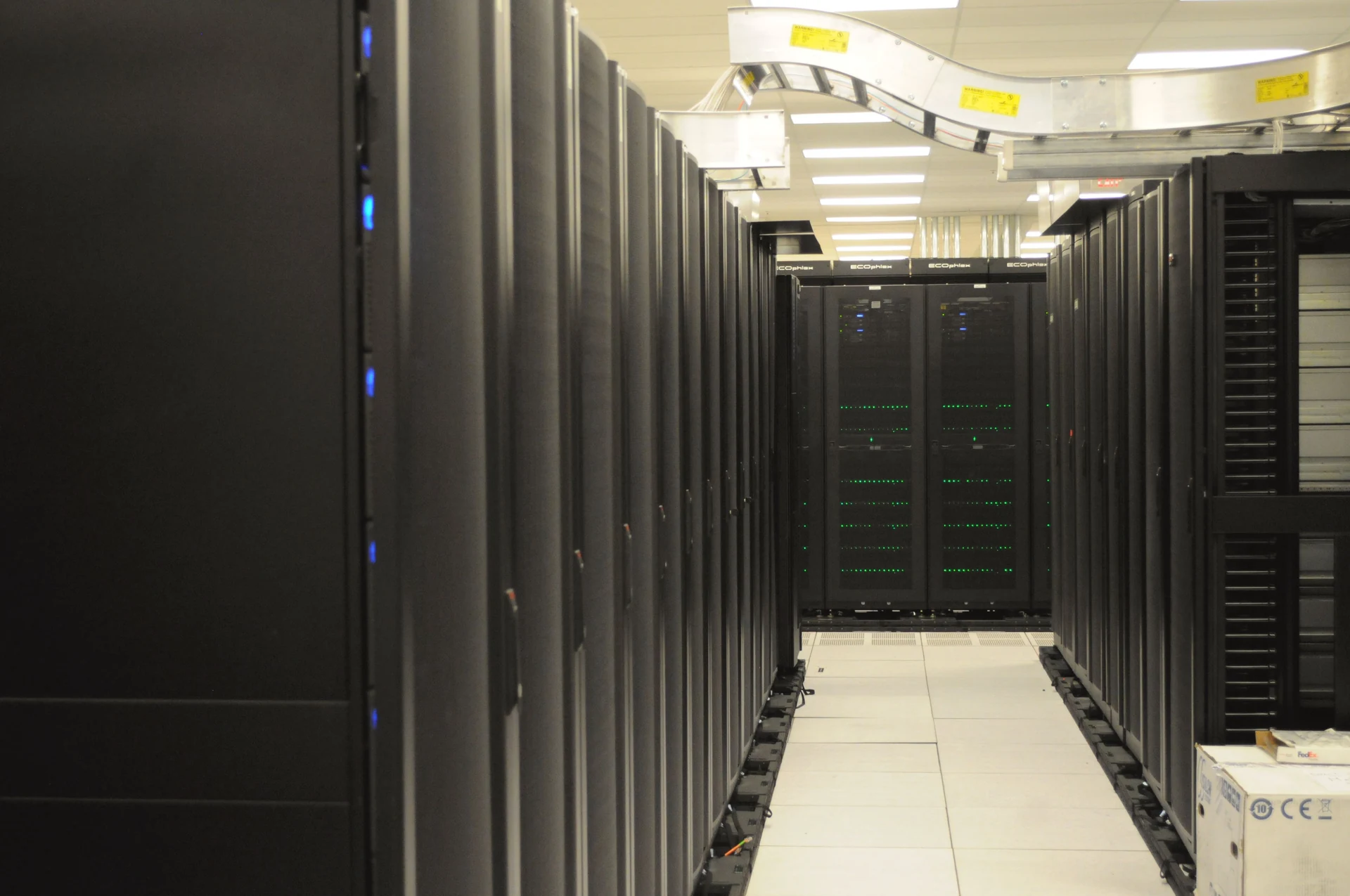 Server rack aisle at NERSC